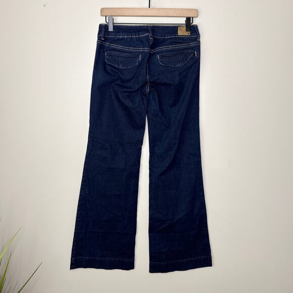 American Eagle Outfitters‎ Women's Stretch Low-Rise Flare Dark Wash Jeans Size 6 - Picture 5 of 9